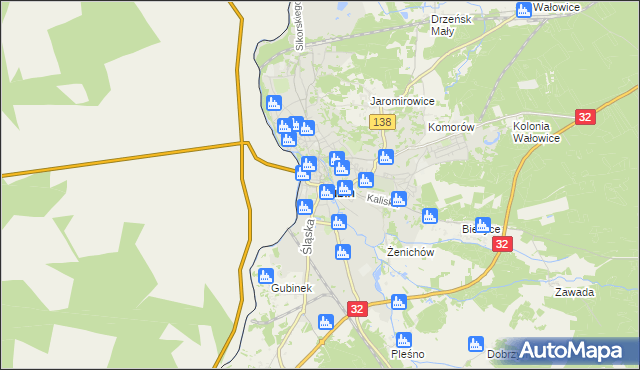 mapa Gubin, Gubin na mapie Targeo