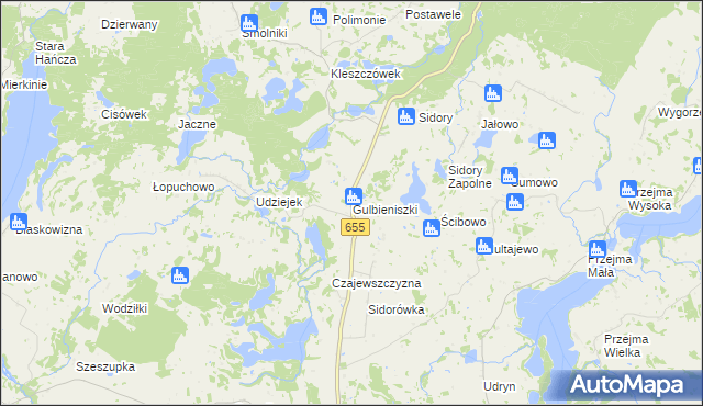 mapa Gulbieniszki, Gulbieniszki na mapie Targeo
