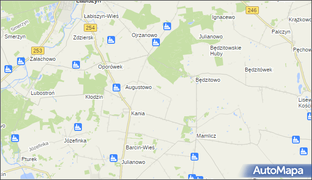 mapa Gulczewo gmina Barcin, Gulczewo gmina Barcin na mapie Targeo