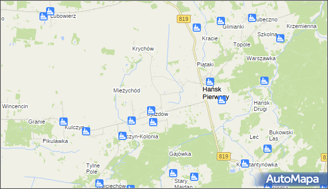 mapa Hańsk-Kolonia, Hańsk-Kolonia na mapie Targeo