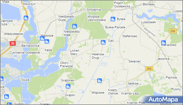 mapa Helenów Drugi gmina Kramsk, Helenów Drugi gmina Kramsk na mapie Targeo