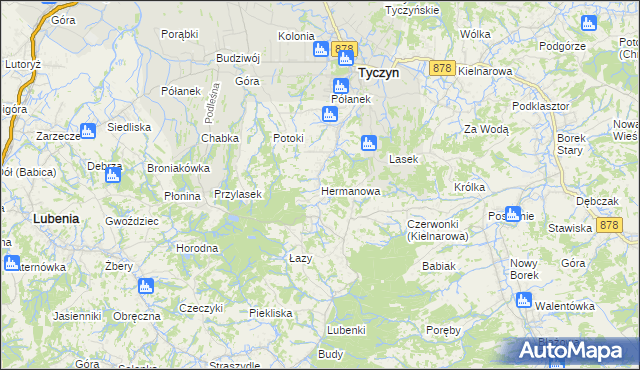 mapa Hermanowa, Hermanowa na mapie Targeo
