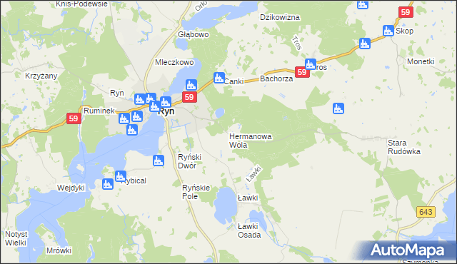 mapa Hermanowa Wola, Hermanowa Wola na mapie Targeo