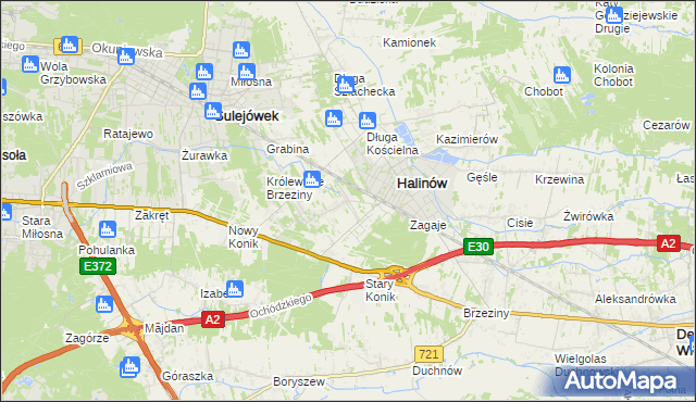 mapa Hipolitów gmina Halinów, Hipolitów gmina Halinów na mapie Targeo