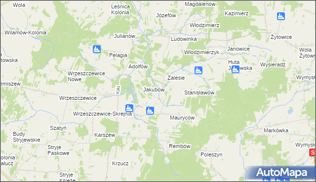 mapa Hipolitów gmina Wodzierady, Hipolitów gmina Wodzierady na mapie Targeo