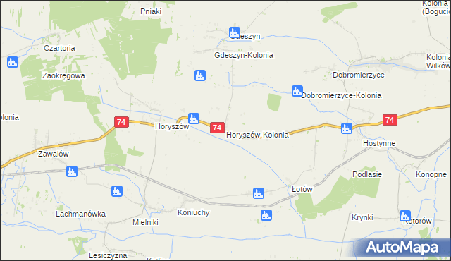 mapa Horyszów-Kolonia, Horyszów-Kolonia na mapie Targeo
