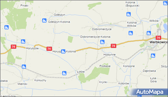 mapa Hostynne-Kolonia, Hostynne-Kolonia na mapie Targeo