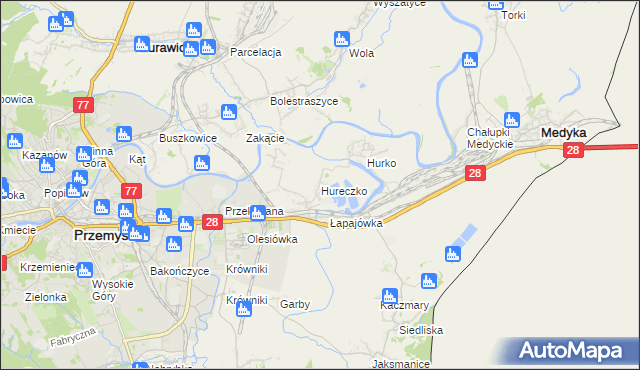 mapa Hureczko, Hureczko na mapie Targeo