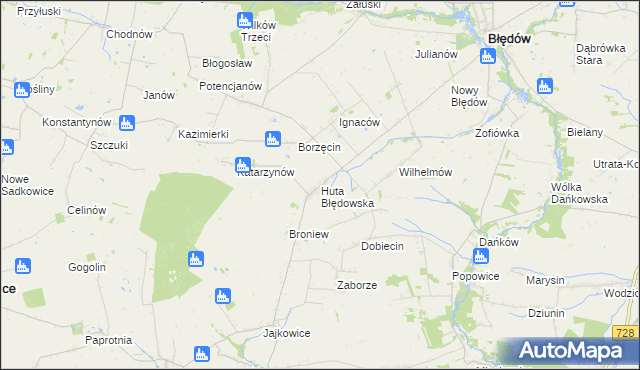 mapa Huta Błędowska, Huta Błędowska na mapie Targeo