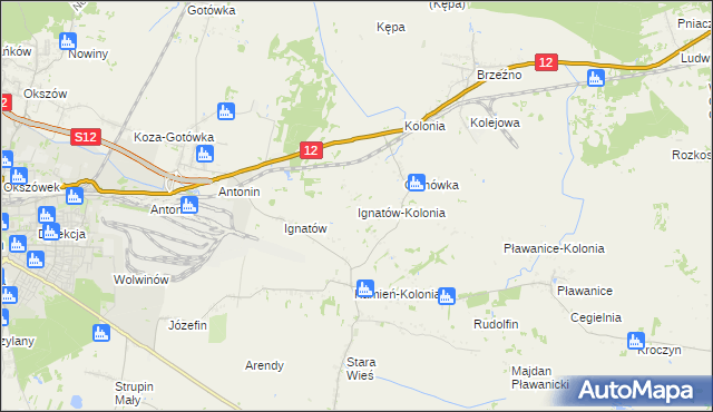 mapa Ignatów-Kolonia, Ignatów-Kolonia na mapie Targeo