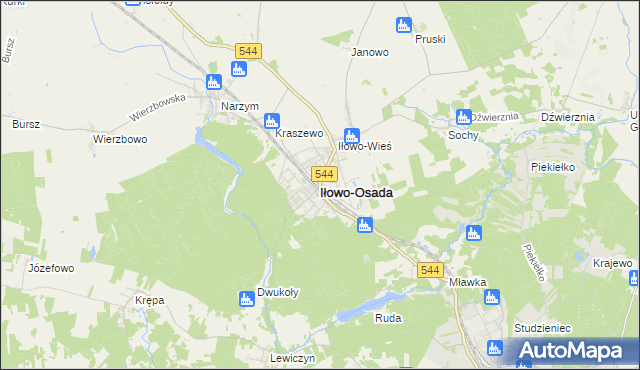 mapa Iłowo-Osada, Iłowo-Osada na mapie Targeo