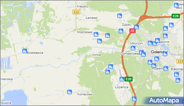 mapa Ininka, Ininka na mapie Targeo