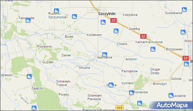 mapa Iwanowice, Iwanowice na mapie Targeo