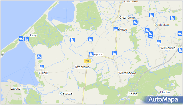 mapa Iwięcino, Iwięcino na mapie Targeo