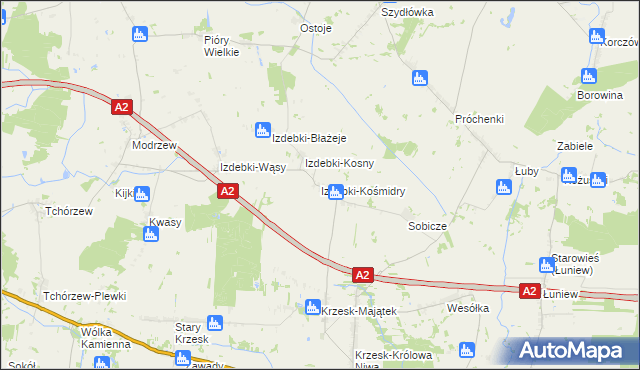 mapa Izdebki-Kośmidry, Izdebki-Kośmidry na mapie Targeo