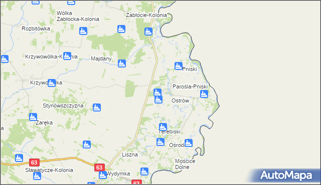 mapa Jabłeczna, Jabłeczna na mapie Targeo