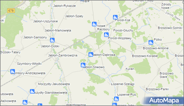 mapa Jabłoń-Dąbrowa, Jabłoń-Dąbrowa na mapie Targeo