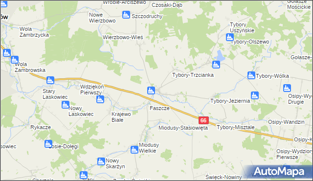 mapa Jabłonka Kościelna, Jabłonka Kościelna na mapie Targeo