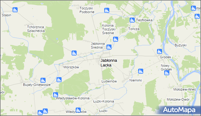 mapa Jabłonna Lacka, Jabłonna Lacka na mapie Targeo