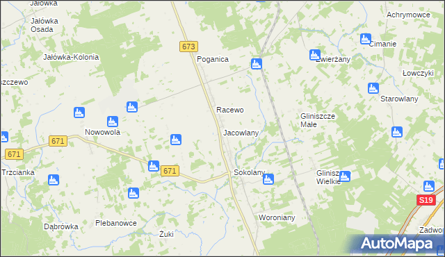 mapa Jacowlany, Jacowlany na mapie Targeo