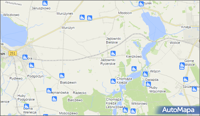 mapa Jadowniki Rycerskie, Jadowniki Rycerskie na mapie Targeo