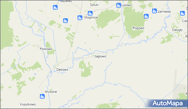 mapa Jagłowo, Jagłowo na mapie Targeo