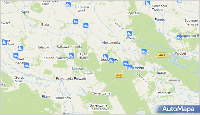 mapa Jagodziniec, Jagodziniec na mapie Targeo