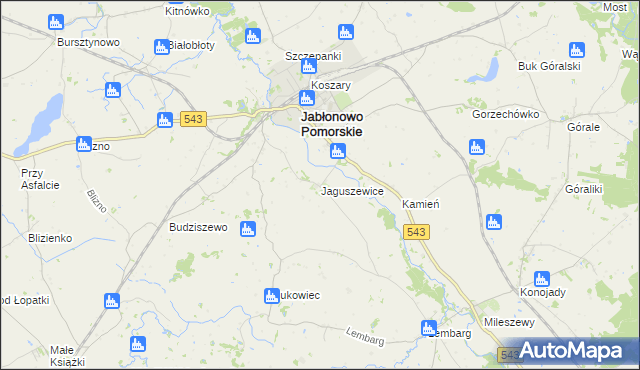 mapa Jaguszewice, Jaguszewice na mapie Targeo