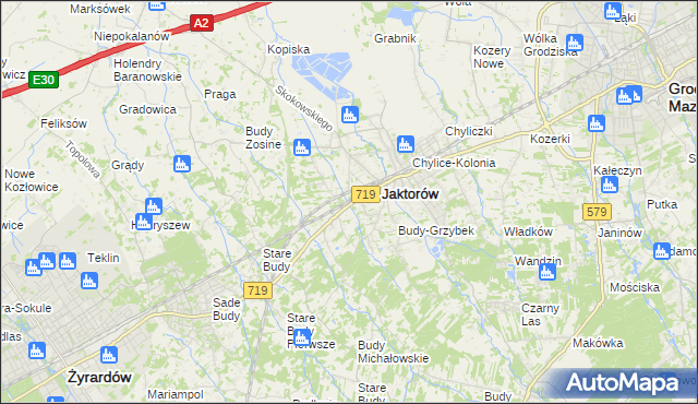 mapa Jaktorów-Kolonia, Jaktorów-Kolonia na mapie Targeo