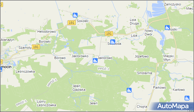 mapa Jaktorowo, Jaktorowo na mapie Targeo