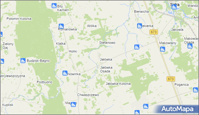 mapa Jałówka gmina Sidra, Jałówka gmina Sidra na mapie Targeo