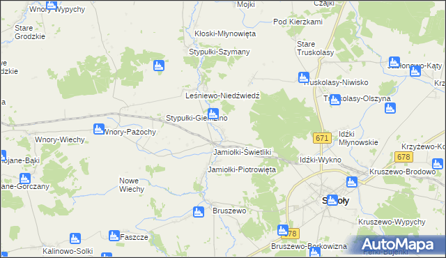 mapa Jamiołki-Godzieby, Jamiołki-Godzieby na mapie Targeo