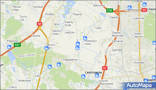 mapa Janczewice, Janczewice na mapie Targeo