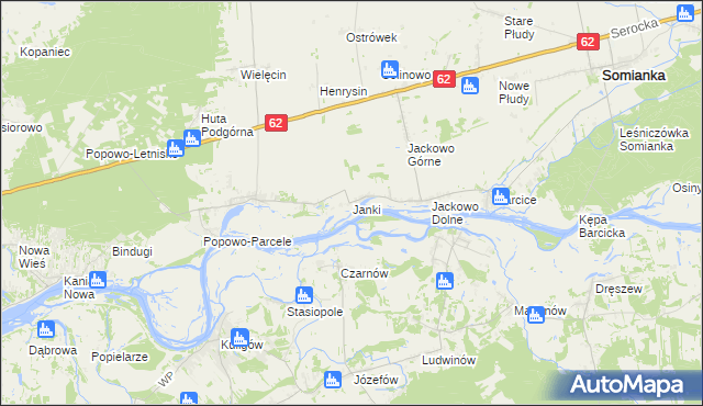 mapa Janki gmina Somianka, Janki gmina Somianka na mapie Targeo