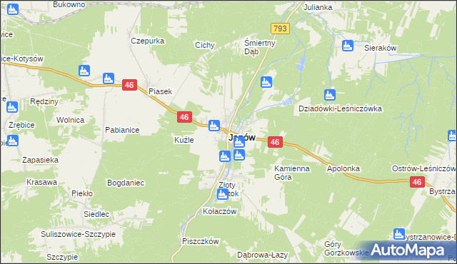 mapa Janów powiat częstochowski, Janów powiat częstochowski na mapie Targeo