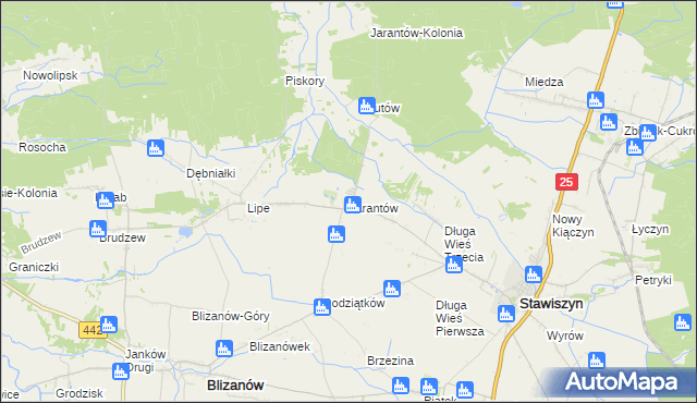 mapa Jarantów, Jarantów na mapie Targeo