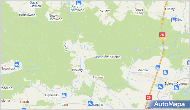 mapa Jarantów-Kolonia, Jarantów-Kolonia na mapie Targeo