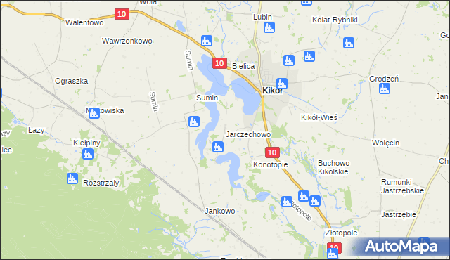 mapa Jarczechowo, Jarczechowo na mapie Targeo