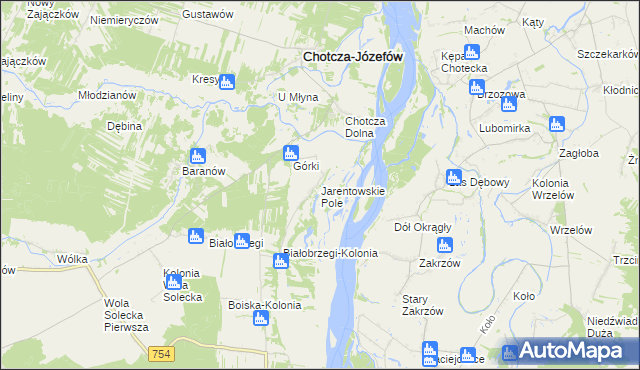 mapa Jarentowskie Pole, Jarentowskie Pole na mapie Targeo