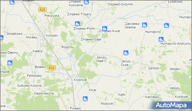 mapa Jarluty Małe, Jarluty Małe na mapie Targeo