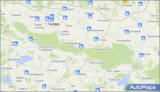 mapa Jarosławice gmina Tuczępy, Jarosławice gmina Tuczępy na mapie Targeo