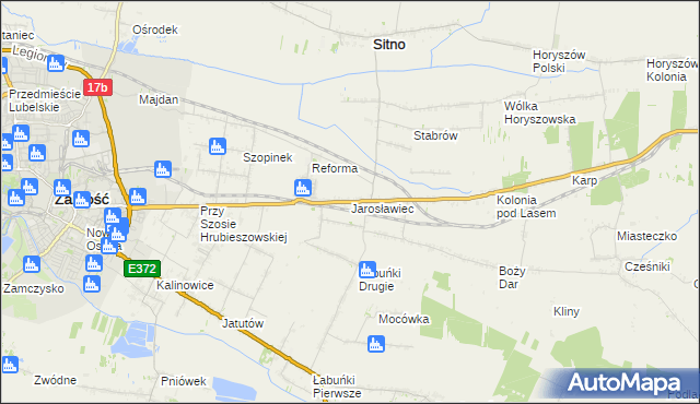 mapa Jarosławiec gmina Sitno, Jarosławiec gmina Sitno na mapie Targeo