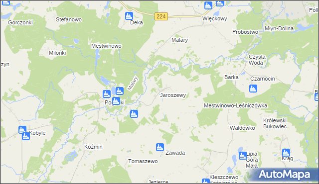 mapa Jaroszewy, Jaroszewy na mapie Targeo