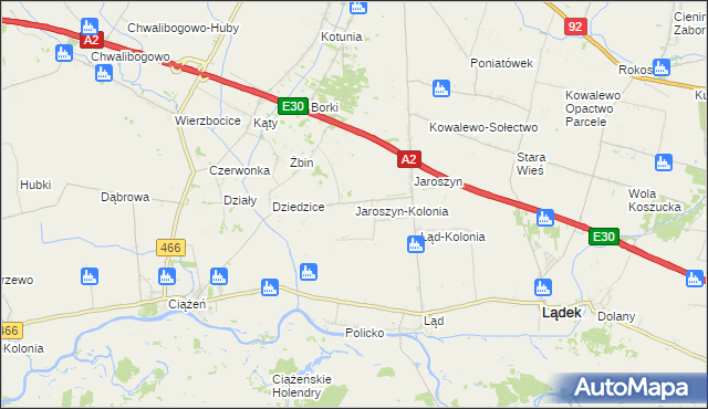 mapa Jaroszyn-Kolonia, Jaroszyn-Kolonia na mapie Targeo