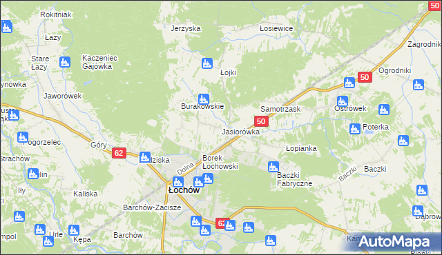 mapa Jasiorówka, Jasiorówka na mapie Targeo