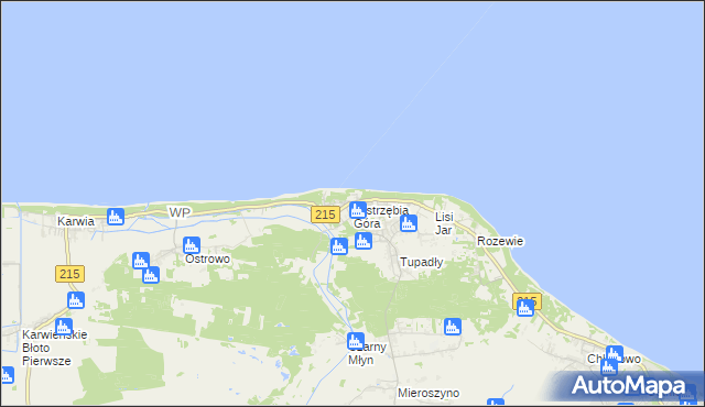 mapa Jastrzębia Góra, Jastrzębia Góra na mapie Targeo