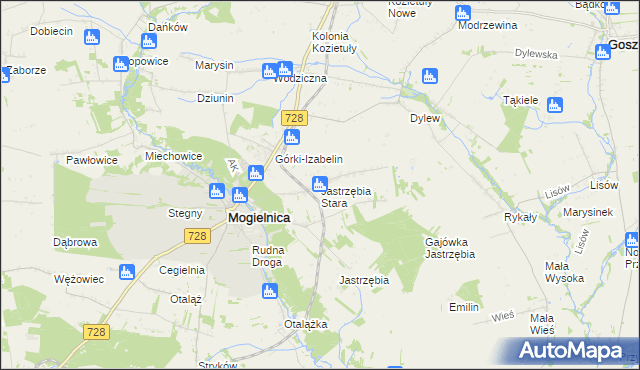mapa Jastrzębia Stara, Jastrzębia Stara na mapie Targeo
