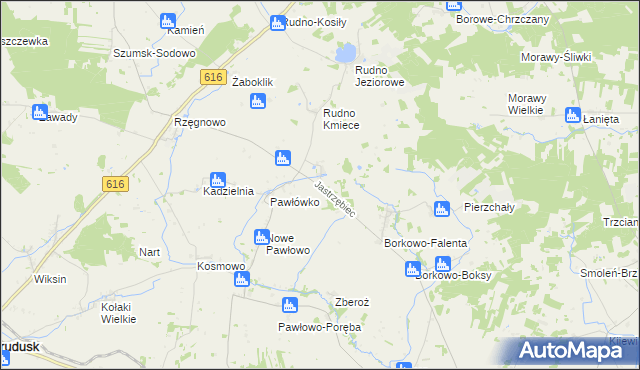 mapa Jastrzębiec gmina Czernice Borowe, Jastrzębiec gmina Czernice Borowe na mapie Targeo