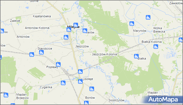 mapa Jaszczów-Kolonia, Jaszczów-Kolonia na mapie Targeo