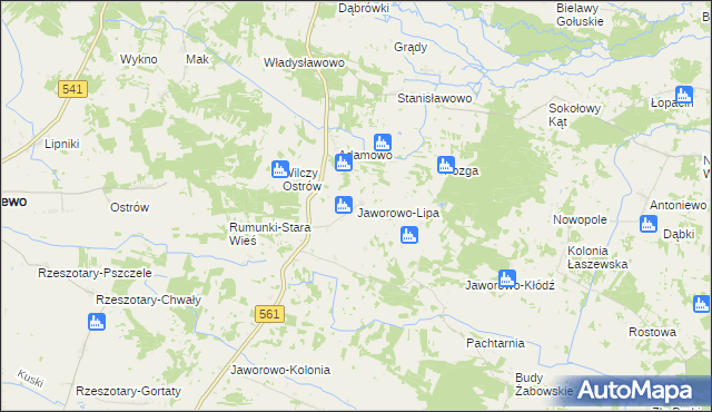 mapa Jaworowo-Lipa, Jaworowo-Lipa na mapie Targeo